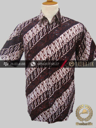 Kemeja Batik Jogja Motif Parang Curigo Rusak