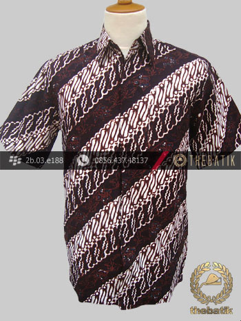Kemeja Batik Jogja Motif Parang Curigo Rusak