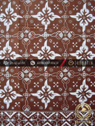 Kain Batik Cap Tulis Jogja Motif Kembang Sikatan Coklat