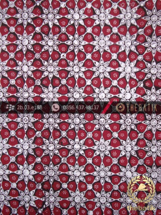 Kain Batik Cap Jogja Motif Kembang Tanjung Merah