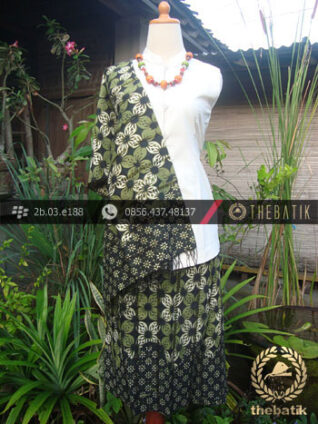 Sarung Selendang Batik Motif Kawung Prabu Truntum Hijau
