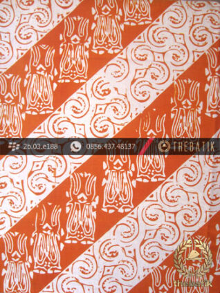 Kain Batik Cap Jogja Motif Lereng Jingga