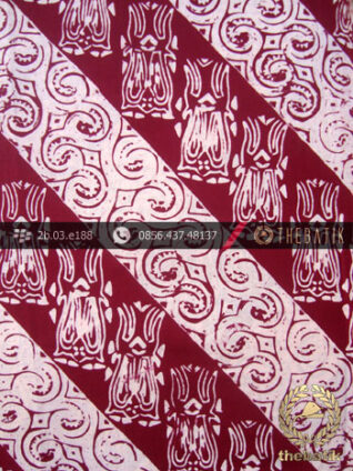 Kain Batik Cap Jogja Motif Lereng Merah