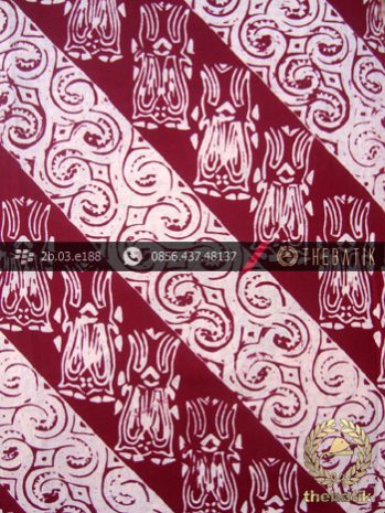 Kain Batik Cap Jogja Motif Lereng Merah