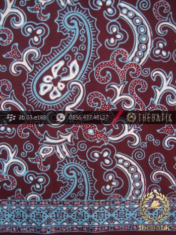 Batik Cap Tulis Motif Keong Kontemporer Ungu Biru