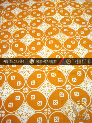 Kain Batik Cap Jogja Motif Kawung Beton Kuning