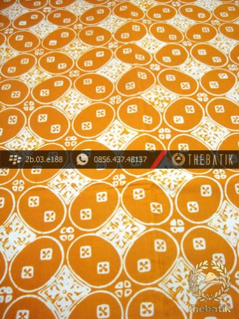 Kain Batik Cap Jogja Motif Kawung Beton Kuning