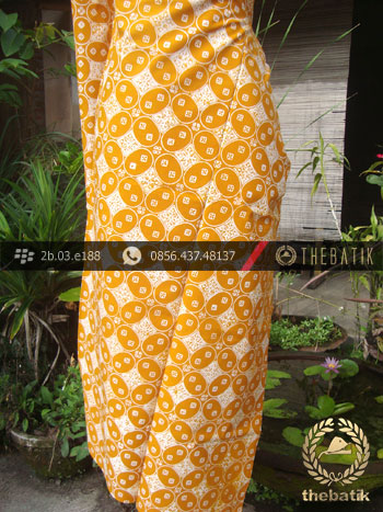 Jual Kain Batik  Cap Jogja Motif Kawung  Beton  Kuning 