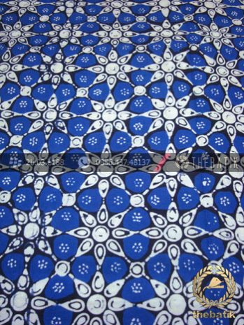 Kain Batik Cap Jogja Motif Kembang Tanjung Biru