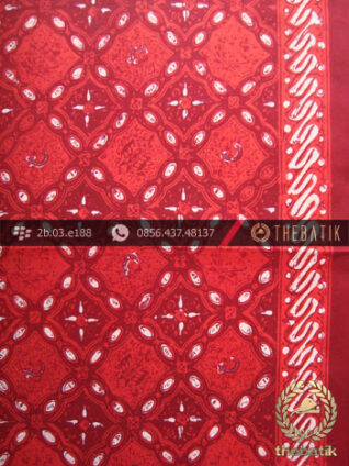 Kain Batik Cap Tulis Jogja Motif Grompol Merah