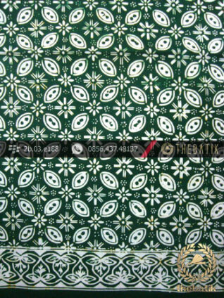 Kain Batik Cap Jogja Motif Kawung Hijau Botol