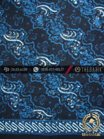 Kain Batik Cap Tulis Jogja Motif Lereng Biru