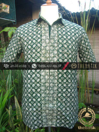 Kemeja Batik Jogja Motif Kawung Hijau