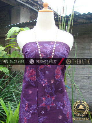 Kain Batik Tulis Jogja Motif Buketan Ungu
