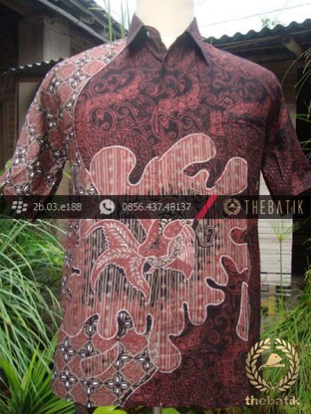 Kemeja Batik Seragam Motif Ikan Merah Kombinasi