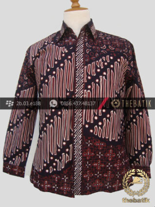 Kemeja Batik Cap Tulis Jogja Motif Pulau-1