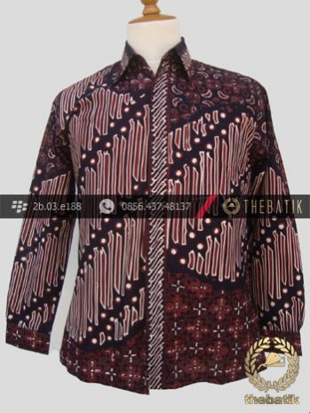 Kemeja Batik Cap Tulis Jogja Motif Pulau-1