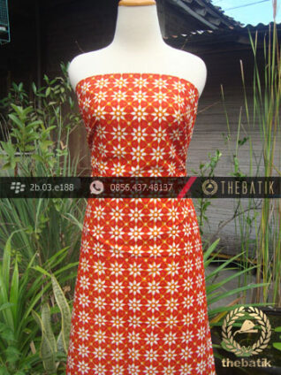 Kain Batik Cap Jogja Motif Kembang Tanjung Jingga