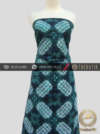 Kain Batik Cap Jogja Motif Ceplok Kawung Hijau