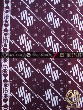 Kain Batik Cap Jogja Motif Ceplok Marun