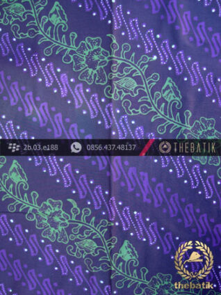 Kain Batik Cap Tulis Jogja Motif Parang Seling Kembang Ungu