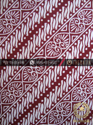 Kain Batik Cap Jogja Motif Parang Daun Sirih Marun
