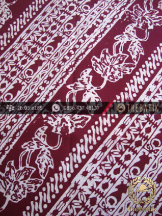 Kain Batik Cap Jogja Motif Udan Liris Kelengan Marun