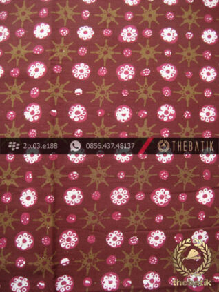Kain Batik Cap Tulis Jogja Motif Kembang Marun