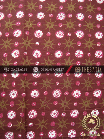 Kain Batik Cap Tulis Jogja Motif Kembang Marun