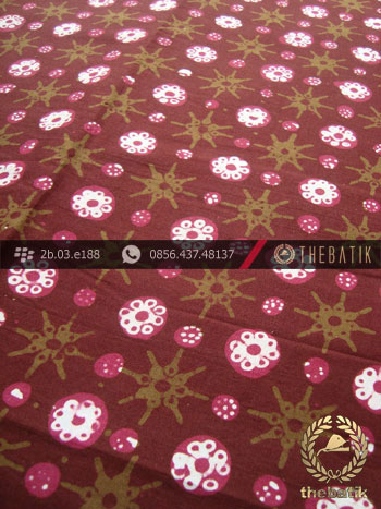 Kain Batik Cap Tulis Jogja Motif Kembang Marun