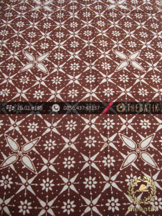 Kain Batik Sutera Cap Motif Truntum Coklat