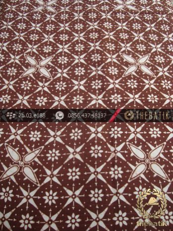 Kain Batik Sutera Cap Motif Truntum Coklat