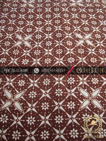 Kain Batik Sutera Cap Motif Truntum Coklat