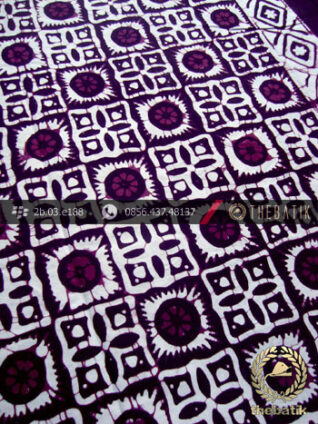 Kain Batik Cap Jogja Motif Ceplok Matahari Ungu