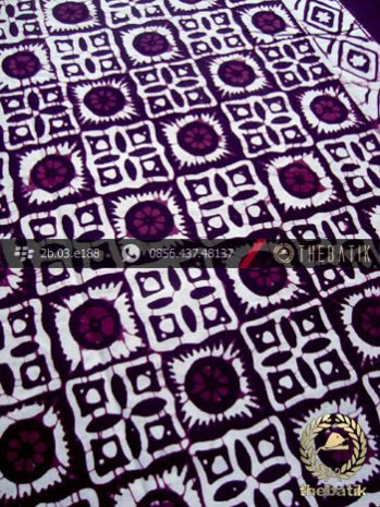 Kain Batik Cap Jogja Motif Ceplok Matahari Ungu