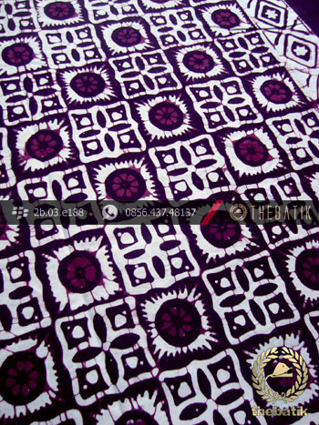 Kain Batik Cap Jogja Motif Ceplok Matahari Ungu