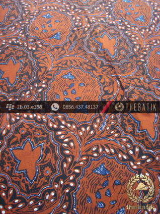 Kain Batik Cap Tulis Jogja Motif Kembang Kubis Jingga