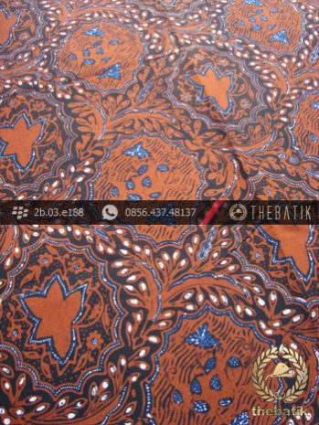 Kain Batik Cap Tulis Jogja Motif Kembang Kubis Jingga