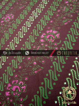 Kain Batik Cap Tulis Jogja Motif Parang Seling Kembang Hijau