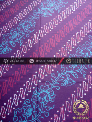 Kain Batik Cap Tulis Jogja Motif Parang Seling Kembang Biru-2