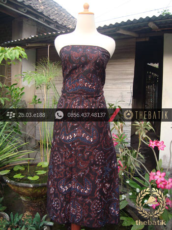Kain Batik Tulis Jogja Motif Wahyu Tumurun Latar Hitam
