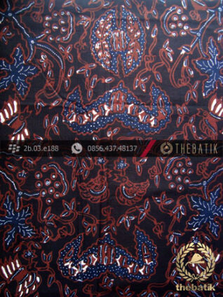 Kain Batik Tulis Jogja Motif Wahyu Tumurun Latar Hitam