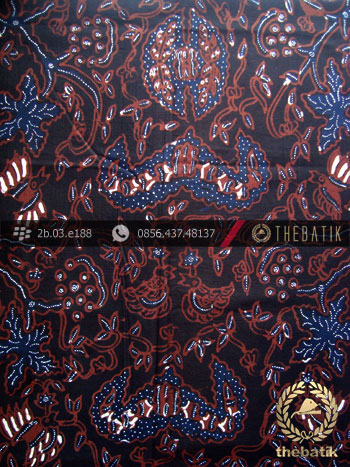 Kain Batik Tulis Jogja Motif Wahyu Tumurun Latar Hitam
