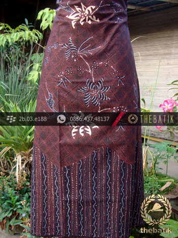 Kain Batik Tulis Jogja Motif Buketan Tulis Latar Hitam