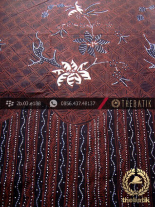 Kain Batik Tulis Jogja Motif Buketan Tulis Latar Hitam