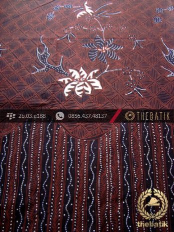 Kain Batik Tulis Jogja Motif Buketan Tulis Latar Hitam