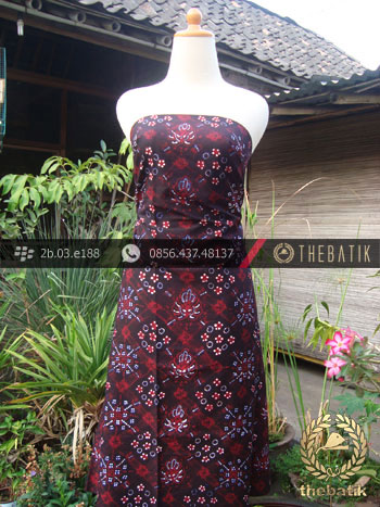 Kain Batik Tulis Jogja Motif Gurdo Latar Hitam