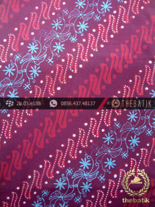 Kain Batik Cap Tulis Jogja Motif Parang Seling Kembang Ungu-3