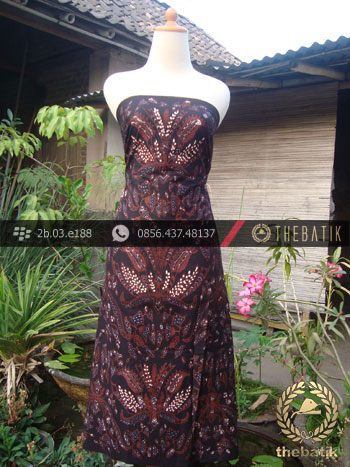 Kain Batik Tulis Jogja Motif Pisang Bali Latar Hitam