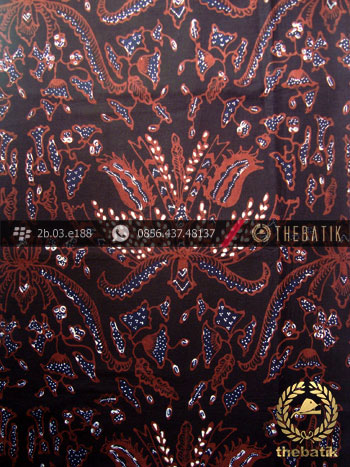 Kain Batik Tulis Jogja Motif Pisang Bali Latar Hitam